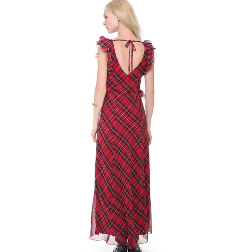 Free People Plaid Chiffon Maxi Dress